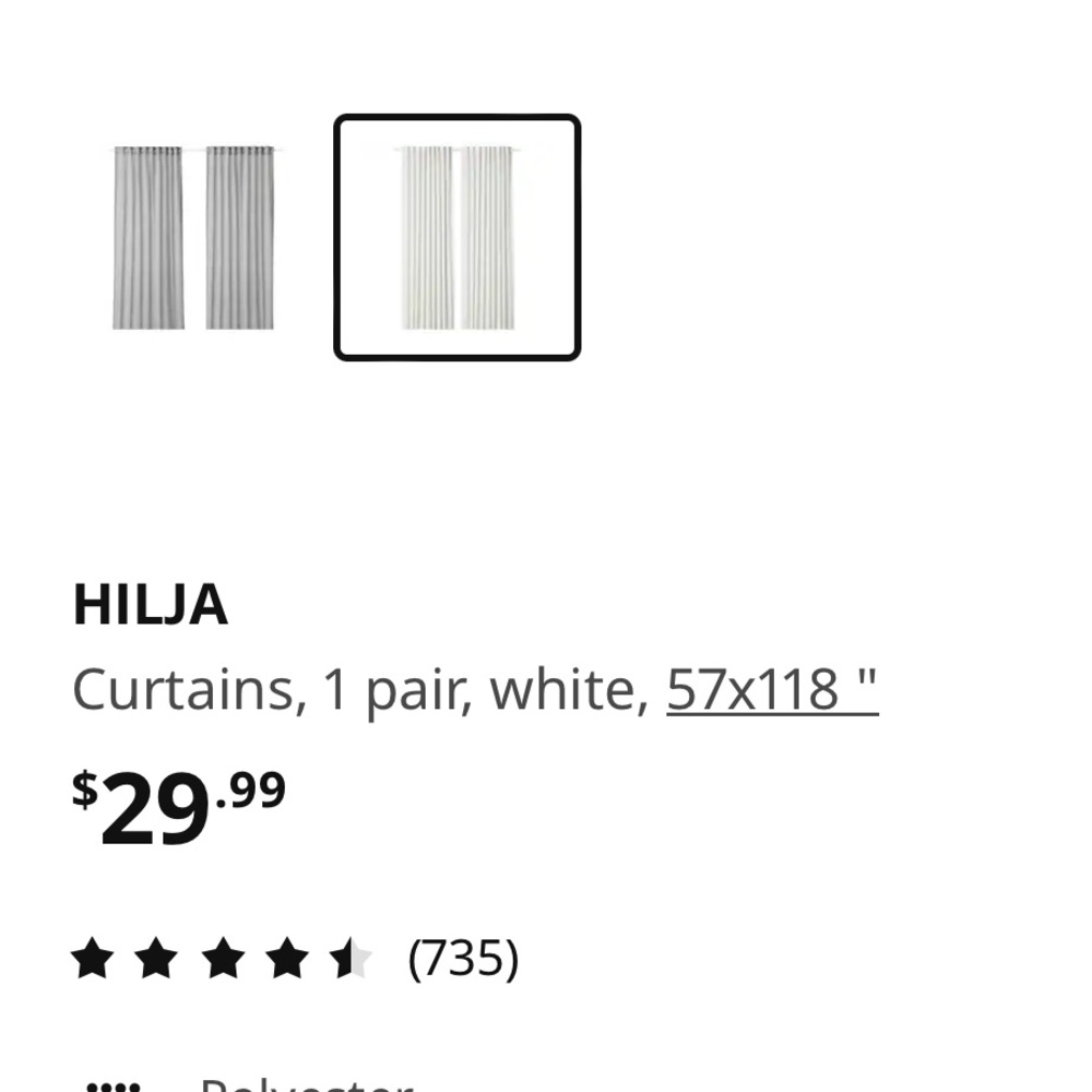 Hilja curtains 5 pairs
